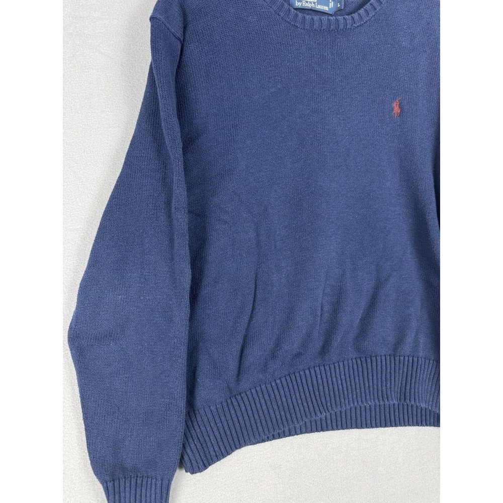 Polo Ralph Lauren Crewneck Cotton Sweatshirt Navy Logo Mens Large Utility Preppy - Picture 3 of 9